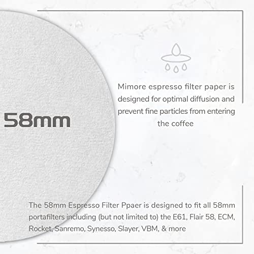 Mimore Espresso Filter Paper 58Mm - 500Pcs Unbleached Coffee Paper Filter For Espresso Machine - Disposable Portafilter Paper Espresso Filters Compatible With Breville Barista, Mr. Coffee, & More #TOP6