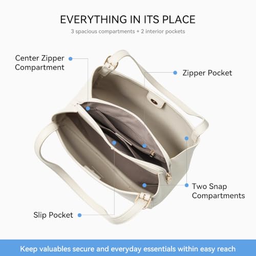 Image of BOSTANTEN Shoulder Bag for Women, 3-Compartment Leather Purses and Handbags