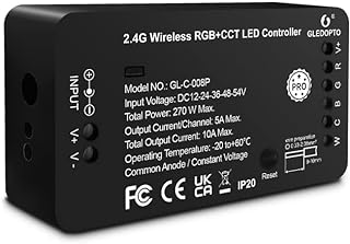 ‎GLEDOPTO Zigbee Pro RGBCCT LED Strip Controller RGB CCT RGBW RGBWW 5 in 1 Compatible with SmartThings Amazon Echo Plus Ap...