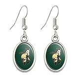 Cal Poly Secondary Logo Novelty Dangling Drop Oval Charm Earrings