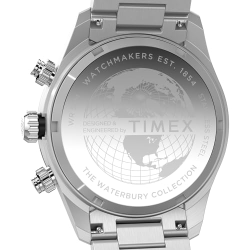 Image of TIMEX Waterbury Heritage Analog Silver Round Dial & Silver Stainless Steel Bracelet Band Water Resistant Men's Wrist Watch - TW2Y19200IK