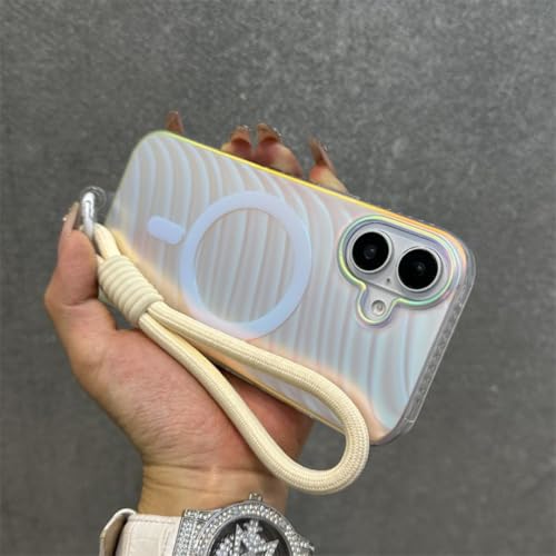 Coque iPhone 16 Plus antichoc incassable à cordon motif plume