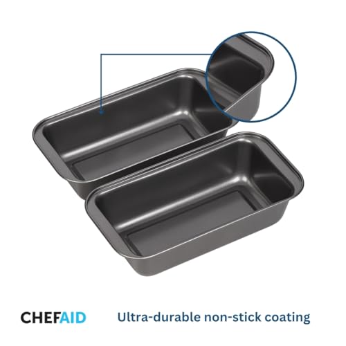 Chef Aid Non-Stick Loaf Tins Set of 2, 2lb (900g) Bread and Cake Baking Pans, Easy Clean Carbon Steel - Image 4