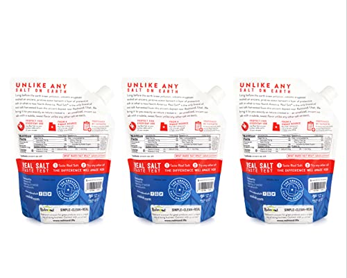 Redmond Real Salt - Ancient Fine Sea Salt, Unrefined Mineral Salt, 16 Ounce Pouch (3 Pack) #TOP1