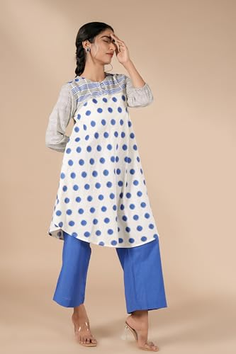 Image of Women's Regular Fit Cotton Polka Print Tunic Kurti