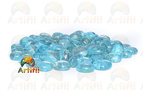 Image of Decorative Glass Marble Colorful Playing Balls (Kanche, Goli), for Vase Filling, Aquarium /Home /Art Decoration (Ocean Purple 480 Gram)