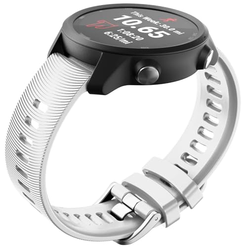 NVVVNX Para Garmin Forerunner 245 Band Forerunner 55 Band, banda de repuesto de 20 mm para Galaxy Watch 5/5 Pro Galaxy Watch 4 Vivoactive 3 Vivoactive 5 Band(White)