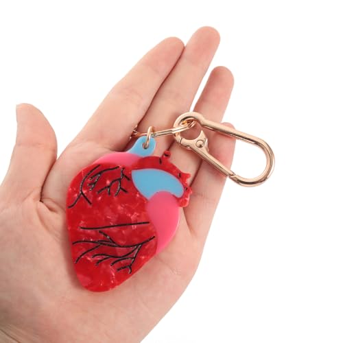 Novelty Keychain with Gold Metal Hook, Pink and Clear Design for Women Girls Gift