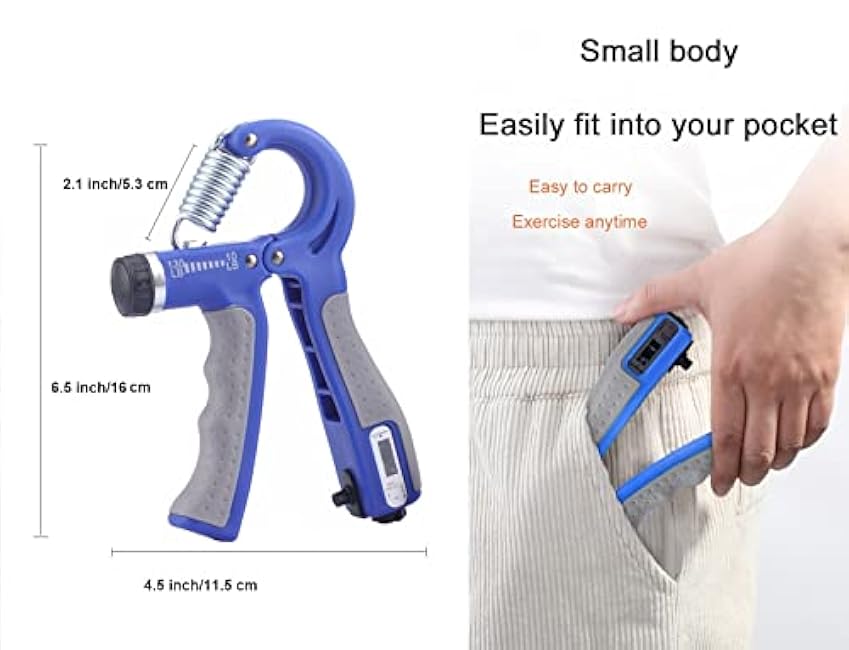 Hand Strengthener Grip 2 Pack, Hand Exercisers for Strength with Adjustable Resistance 10-130 Lbs,Hand Grip,Grip Strength Trainer for Muscle Building and Injury Recover