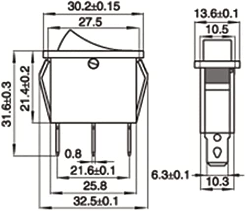 Interrupteur de bateau KCD3 2 Broches 250V micro-interrupteurs commutateurs