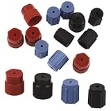 20 Pcs 13mm & 16mm Car AC Service Valve Cap AC High Low Pressure Port Caps, AC System Port Sealing Kit for Car Air Conditioning Service Repair Parts (Red Blue Black)
