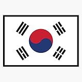 South Korea Flag Vinyl Waterproof Sticker Decal Car Laptop Wall Window Bumper Sticker 5'