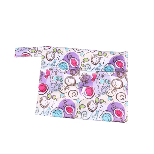 Borsa Pannolini Piccola Lavabile Chiusura Cerniera Sacchetto Per Da Esterno Con Stampa Fiori Motivo Casual