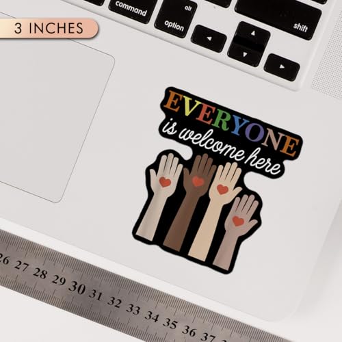 Image of (Pack of 3) Everyone is Welcome Here Idaho Teacher Vinyl Waterproof Sticker Suitable for Laptop Window Car Phone Case 3 Inches
