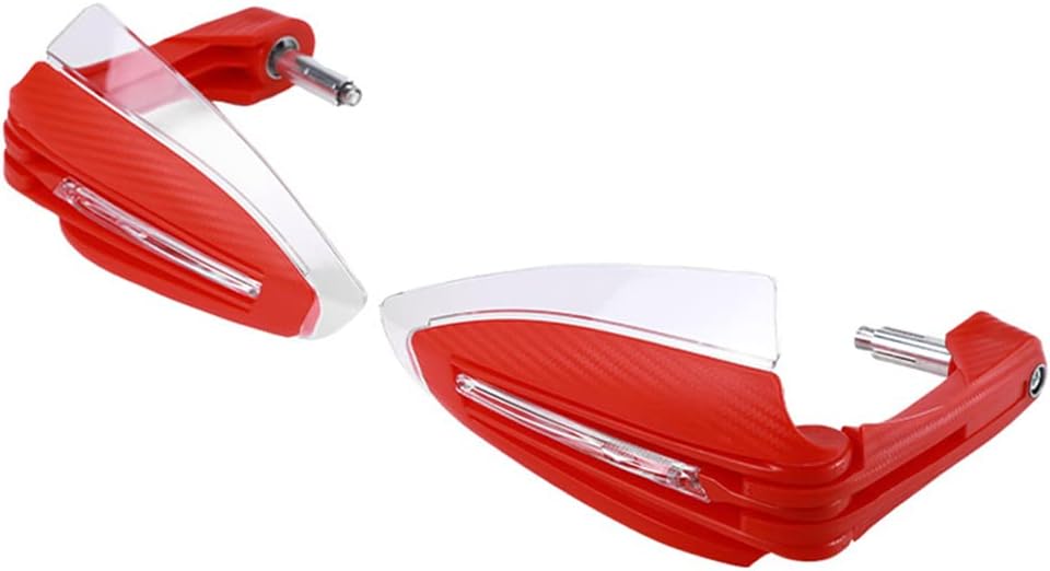 - Motorcycle Handguard with LED Turning Light 7/8" Handlebar Universal Fit, Off-Road Motorbike Handguard, LED Daytime Running Light Turn Signal Handguard for Fall Protection, Red