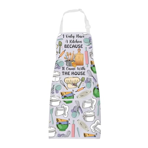 Tablier de cuisine de ferme anti-taches avec poches pour repas de famille