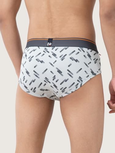 Image of DAMENSCH Men's Regular Fit Printed Cotton Briefs for Men Pack of 4| Combed Cotton, Stretchy Fabric, Anti-Bacterial and Microfibre Waistband