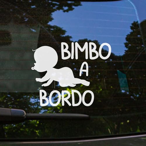 Baby on Board adesivo auto, Bimbo a Bordo per auto 16 x 13 cm, Bebe a Bordo Adesivo Resistente agli UV e Impermeabile