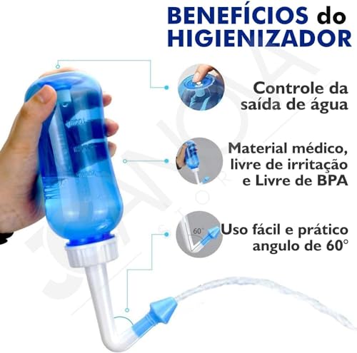 Higienizador, Lavador Nasal, para Sinusite, Gripes, Congestão Nasal 300ML.