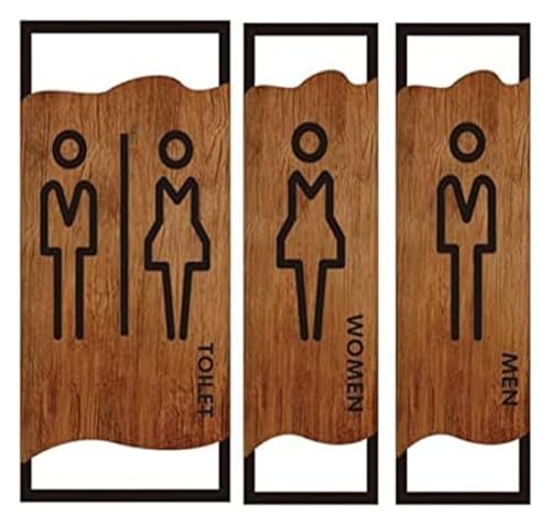 Panneau de toilette pour salle de bain identification claire porte lot de 2