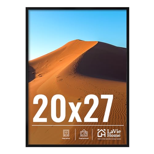 Image of LaVie Home 20x27 Picture Frame for Wall Display, 20x27 Black Picture Frame with HD Plexiglas, 20 x 27 Poster Frame 1 Pack, Display Frame for Vertical or Horizontal, Classic Collection