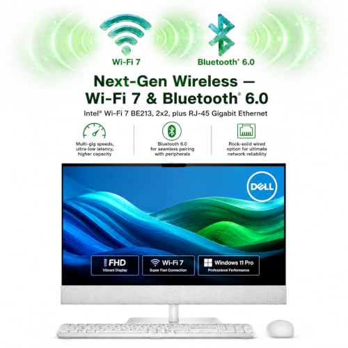 Image of Dell 24 All-in-One Desktop Computer 2026, Intel Core Ultra 7 355, 23.8 inch Anti-Glare FHD (1920x1080) Touchscreen, 32 GB DDR5-5600MT /s, 1 TB SSD, Copilot+ PC, Wi-Fi 7, Bluetooth 6.0, Windows 11 Pro