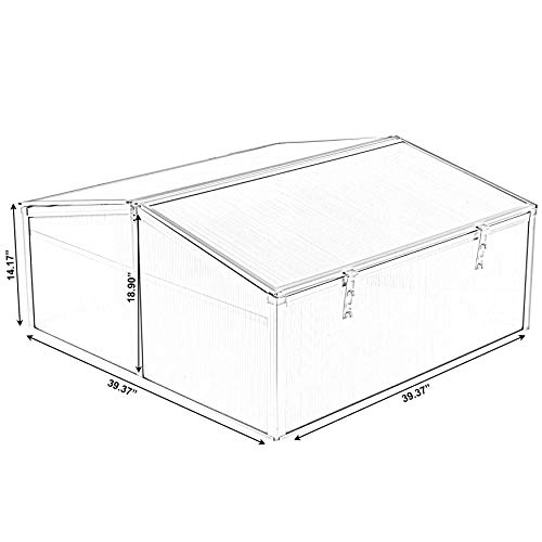 Aluminum Cold Frame Portable Greenhouse Bottomless Flower Box, Plant Protector, Transparent Double Walled Pvc Panels Blocks Harmful Uv Rays #TOP5