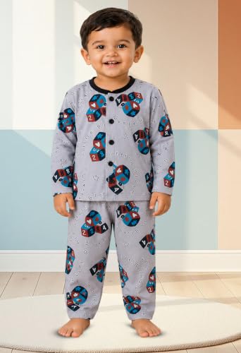 Image of 3BROS BodySuit /Dress for Boys /Girls Full Pajama & Casual Full Sleeves Night Suit Top Combo Kids Set