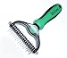 Pet Grooming dematting Comb Tool by Ah!Pets - 2 Sided rake - Safe dematting and deshedding comb, improves circulation, shinier coat