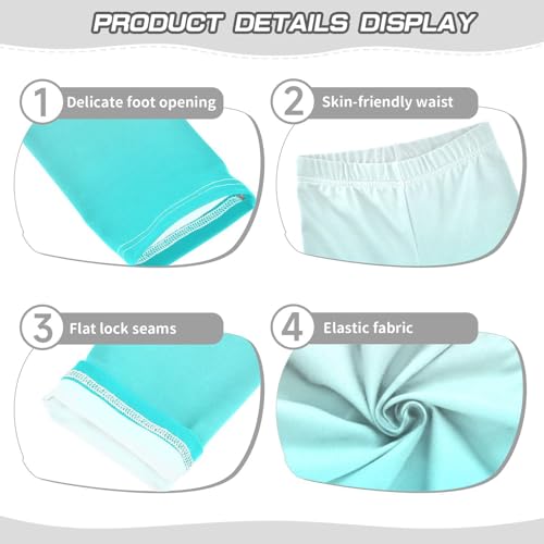 DOMIKING Blue White Gradient Girl's Leggings Pants Kids' Yoga Pants Stretchy Athletic Leggings Bottoms 4 Years3
