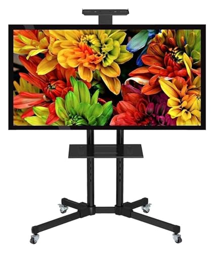 Soporte móvil para TV con estante ajustable en altura