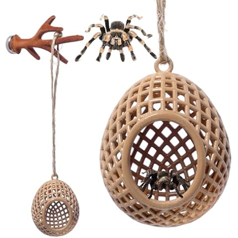 Opstin Jumping Spider Hide, Jumping Spider Enclosure Accessories with Decoration, Pet Spider Hideout Enclosure Accessories, Khaki Cover