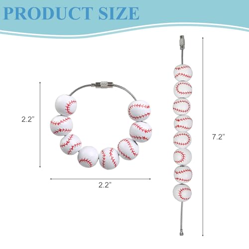 Sports Charms for Bogg Bag, Wooden Beads Accessories Charm for Simply Southern Beach Bag, Beach Tote Bag Charms for Men Women,Baseball 6