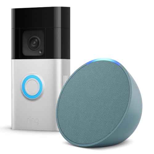 Ring Battery Video Doorbell Plus and Echo Pop | Midnight Teal