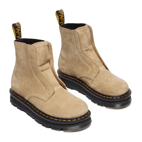 Boots Dr. Martens ZebZag Lace Less Laceless Boot Savannah Tan EH Suede - vue 5