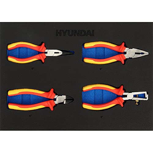 Hyundai Werkstattwagen Set 59008 (287-teilig, hochwertiger Werkzeugwagen,12 Schubladen, 8 Schubladen bestückt, Separate Ablage, Montagewagen gefüllt mit Profiwerkzeug) – Bild 8