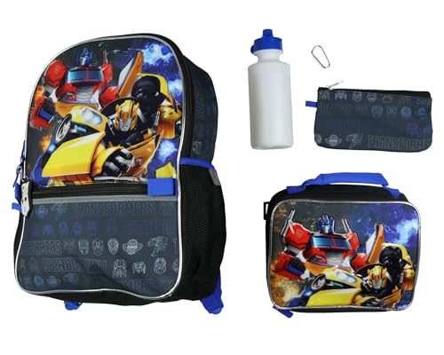 AI ACCESSORY INNOVATIONS Mochila Transformers, Optimus Prime e Bumblebee, conjunto de sacolas de 5 peças, 40,6 cm