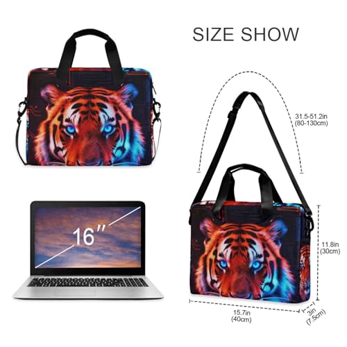Bolso para laptop 15.6 pulg con asa y correa roja y azul miniatura 5