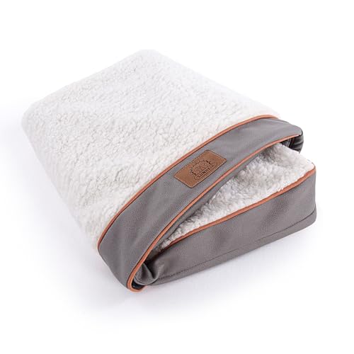 Image of Sunheir Extra Large Washable Dog Bed Covers Soft Plush Replacement, Waterproof Dog Bed Liner, Pet Bed Cover with Zipper 41x27x3 Inches, Light Grey, Cover Only