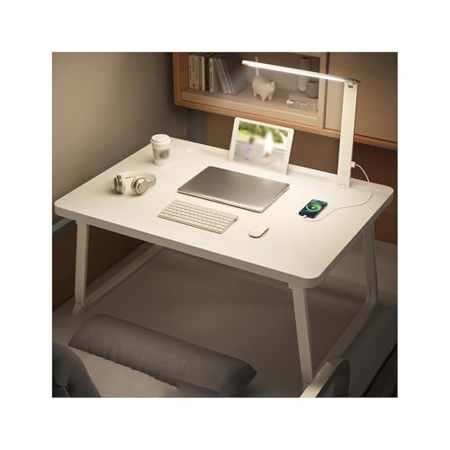 Escritorio de regazo con lámpara integrada, mesa de cama portátil para trabajo y estudio, 27.55 x 19 pulgadas, ideal para portátiles