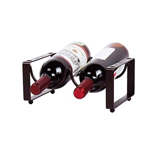 Soporte apilable para 2 botellas de vino metalizado moderno miniatura 1