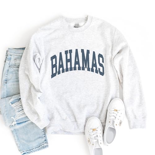 Bahamas Sweatshirt, Faded Vintage Aesthetic Varsity, Trendy Travel Destination Gift For Him or Her, Unisex Crewneck Sweatshirt4