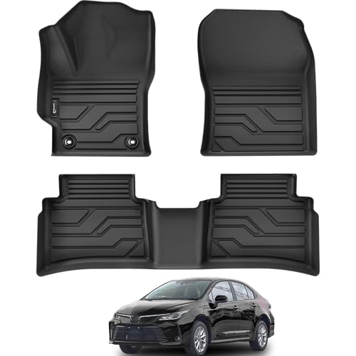 PARTZER Floor Mats for Toyota Corolla 2020-2025 Sedan (Not Fit for Hatchback and Cross), Custom Fit All-Weather TPE Floor Liners, Front & 2nd Row Mat for Corolla Car Accessories