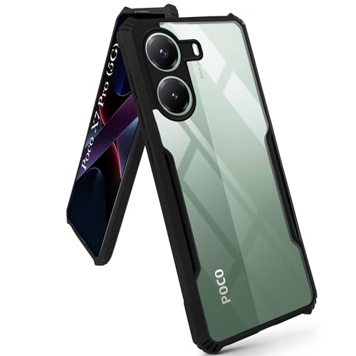 Image of Jkobi Back Cover Case for Poco X7 Pro (Shockproof with Polycarbonate Clear Panel | Professional Black)