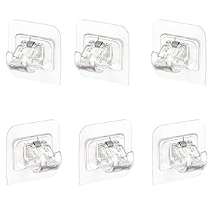 WTpin 6 Pezzi Tende con Staffe Autoadesive, Supporto Trasparente Autoadesivo per Bastoni per Tende, per Soggiorno, Camera da Letto, Bagno, Hotel