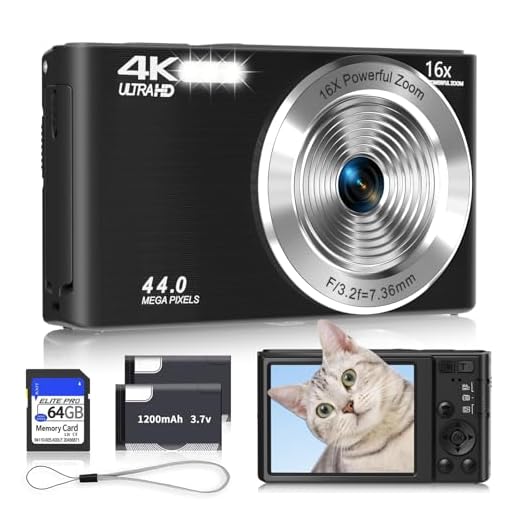 Olhos vs. Câmeras: diferenças e semelhanças entre o olho humano e a câmera 1 Câmera digital preta 2025 atualização 4K 44MP câmeras digitais para adolescentes, câmera digital apontar e fotografar para crianças com zoom 16X, cartão SD de 64 GB, câmera pequena compacta para