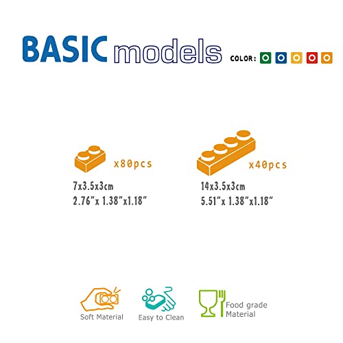 Uniplay Basic Soft Building Blocks — Cognitive Development Toy, Educational Blocks, Interactive Sensory Chew Toy For Ages 3 Months And Up (120-Piece Set) #TOP6