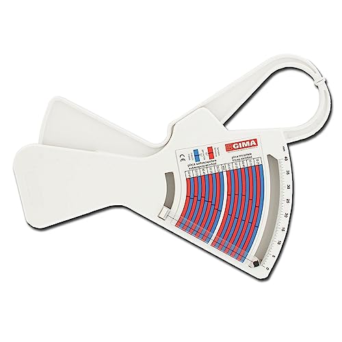 GIMA Plicómetro FAT-1, Instrumento para medir la grasa corporal, Garra de medición de los pliegues cutáneos, Kit de medición de los pliegues cutáneos, Manual multilingüe (IT)