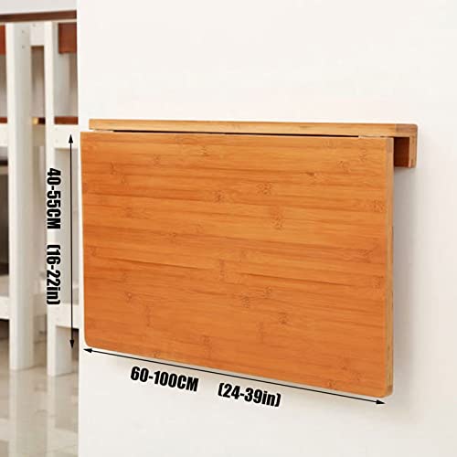 Bureau d'ordinateur rabattable gain de place en bambou robuste - 3