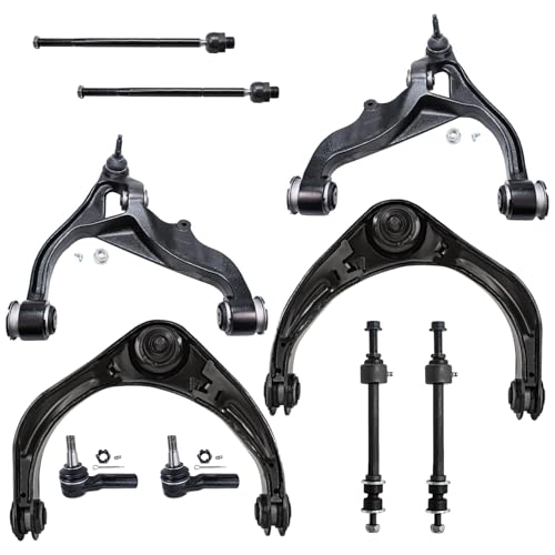 Image of Detroit Axle - 4WD Front End Suspension Kit for 06-08 Dodge Ram 1500 [5 Lugs], Lower Upper Control Arms Tie Rods Sway Bar Links 2006 2007 2008 Replacement